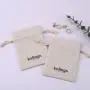 Custom Logo Printed 100% Linen Drawstring Bag Jewelry Hairpin Necklace Packaging Jute Linen Pouch
