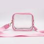 Custom Fashion PU & PVC Girls Game Sports Events Stadium Approved Transparent Purse Small Messenger Bag Clear Crossbody Handbag