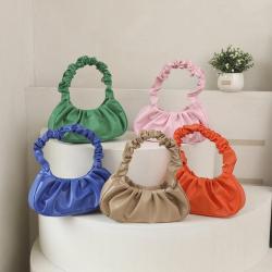 2024 New Korean Fashion Single Shoulder Bags for Women French Style Dumpling Tote Bag Fashionable Folded Handbag Underarm Bag