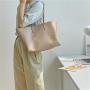 Customized Factory High Quality Shoulder Bag Vegetarian PU Leather Tote Large Capacity Shopping Bag For Women