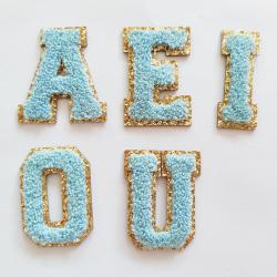 Good Quality DIY All Kinds Of Things By Yourself Chenille Vomel Patch Chenille Letter Hot Letters Patch Chenille Patches