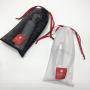 Custom Logo Printing Black White Nylon Mesh Gift Packaging  Bag Luxury Drawstring Mesh Pouch For Shoe