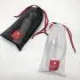Custom Logo Printing Black White Nylon Mesh Gift Packaging  Bag Luxury Drawstring Mesh Pouch For Shoe