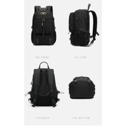 ZF060 Travel Backpack Male Outdoor Hiking Bag Waterproof Wear-resistant Student Computer Bag Polyester USB Port Large Capacity