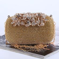 Luxury ladies evening diamond handbags women gold party purses clutch evening bag hand bags crystal lady purse