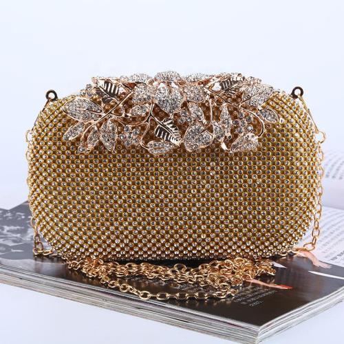 Luxury ladies evening diamond handbags women gold party purses clutch evening bag hand bags crystal lady purse