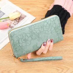 New Long Zipper Handheld Embossed Simple Women's Wallet