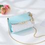 Stylish Versatile Golden Chain Strap Ladies Designer Purse Bowknot-decoration Cross Body Messenger Bags For Women