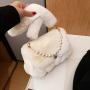 2022 Winter New Plush Bag Women's Pearl Chain Small Fragrant Shoulder Bag Versatile Wool