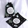 Custom Full Printed Black Canvas Fabric Gift Pouch Drawstring Organic Books Toys Packing Dust Cotton Bag