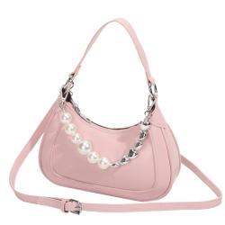 Designer PU Leather Hobo Handbags For Women Custom Pearl Love Chain Shoulder Trap Bag Women's Hobo Bags