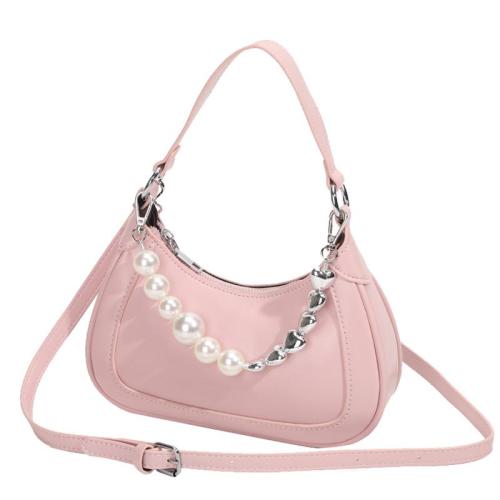 Designer PU Leather Hobo Handbags For Women Custom Pearl Love Chain Shoulder Trap Bag Women's Hobo Bags