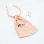 Hot Sale Pink Gauze Cotton Drawstring Pouch Cosmetic Packaging Bag Custom Logo Pink Cotton Gauze Gift Bag