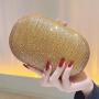 New Fashion Dinner Women's Diamond encrusted Clutch Bag Banquet Party Evening Dress Bag Oval One Shoulder Crossbody Bag Pure