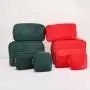 Custom Makeup Bags Nylon Zipper Pouch Christmas Red Green Cosmetic Storage Organizer Waterproof Eco Durable Make Up Bag
