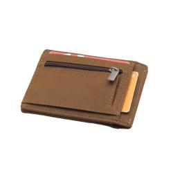Multicfuntinal men wallet with zipper pocket leather card holder wallet