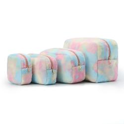 2022 Keymay Rts Christmas Bridesmaid Gift Terry Coin Purse Jewelry Box Tie Dye Velvet Pouch Mini Makeup Bag Velvet Cosmetic Bag
