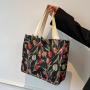 Large Capacity Tote Bag Women'S New Fashion Tote With Instagram Single Shoulder Canvas Shopping Bag
