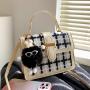 2023 Striped Women Fashion Handbags Embroidery Quality Handbags PU Fashion Ladies Hand Bags