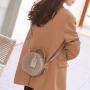 2024 Custom Snake Genuine Leather Round Hand Bag For Retro Women Handbag