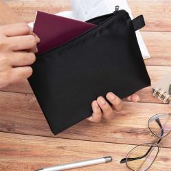 Gelory Factory Wholesale Black Canvas Zipper Pouch Bags Polyester Pencil Case Blank DIY Craft Bags for Schools & Offices