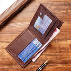 New men's wallet short multi-card fashion leisure money clip male youth thin section tri-fold horizontal soft leather wallet
