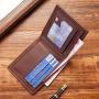 New men's wallet short multi-card fashion leisure money clip male youth thin section tri-fold horizontal soft leather wallet