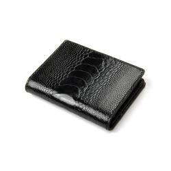 ODM Mini Cartera De Hombres Luxury High End Design Genuine Ostrich Leather Leg Skin Card Holder Wallet Vintage Smart Card Case
