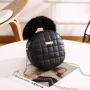 2024 Women's Plush round Small Bag Mini Crossbody Chain Bag with Single Strap Portable Embroidered Bag Wholesale