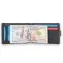 rfid blocking genuine leather carbon fiber wallet with strap men's thin bifold wallet with metal money clip