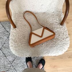 Custom Color Ladies Fashion Splicing Pu Leather Handbag Simple Korean Canvas Leather Shoulder Bag