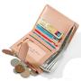 HR071 Women's PU Leather Wallet Clip Fashion Versatile Short Square Zipper Purse Mini Ins Student Sweet Two Fold Women's Handbag
