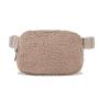 BSCI Factory Winter Soft Warm Reversible Zip Unisex Detachable Strap Sherpa Furry Mini Waist Bag Everywhere Fleece Belt Bag