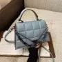 High Quality Sac A Main Femme PU Leather Handbags Flip Purse Metal Chains Crossbody Bag Embroidery Purses Handbag For Ladies