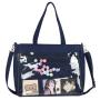 Custom Ita Bag Low MOQ Large Pin Display Clear Window Canvas ITABAG Fashion Design Women Tote Bag