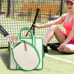 ZWY174 Daily Fitness Tennis Badminton Shoulder Bag Canvas Portable Lightweight Racket Storage Bag Men Women Sports Crossbody Bag