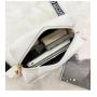 HR433 Printed Wide Shoulder Strap Crossbody Small Square Bag Women Wave Pattern Embroidered Bag PU Leather Camera Storage Bag