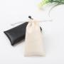 Custom Emboss Logo Leather Gift Jewelry Lipstick Pouch Drawstring Sunglasses Leather Bag