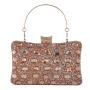 New arrival lady evening hand bag ladies trendy gold chain rhinestone clutch bag women evening bag 2024