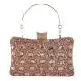 New arrival lady evening hand bag ladies trendy gold chain rhinestone clutch bag women evening bag 2024