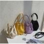 wholesale women handbags ladies PU leather stitching shoulder bag for women bag crossbody Drawstring pleated lace bucket bag