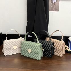 New 2022 Fashion Women's Bag Simple Leisure Lingge Pu Love Small Square Bag Embossed High-grade  Single Shoulder Messenger Bag