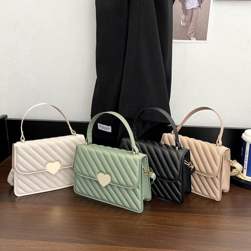 New 2022 Fashion Women's Bag Simple Leisure Lingge Pu Love Small Square Bag Embossed High-grade  Single Shoulder Messenger Bag