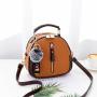 Fashion Luxury Lichee Crossbody Hand Bags For Women PU Ladies Purse Girl Contrast Color Hanging Decoration Handbags With Pom Pon