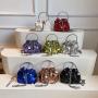 HR561 New Popular Bag for Women Drawstring Buckle Metal Tassel Sequin Dinner Clutch Bag Portable Crossbody Bucket Lipstick Bag
