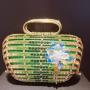 High quality handmade contrasting colors floral decoration rhinestone clutch bag crystal golden evening bags