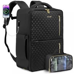LOVEVOOK Waterproof Luggage Suitcase with Toiletry Bag 40L TSA-Approved Expandable 17 inch Laptop Backpack USB Travel Backpack