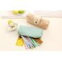 HR206 New Trend PU Snap Pen Bag Simple and Fresh Students Stationery Pencil Box Customized Logo Business Gift Pencil Storage Bag