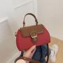 Color blocking 2024 new fashionable retro shoulder crossbody bag