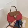 Color blocking 2024 new fashionable retro shoulder crossbody bag